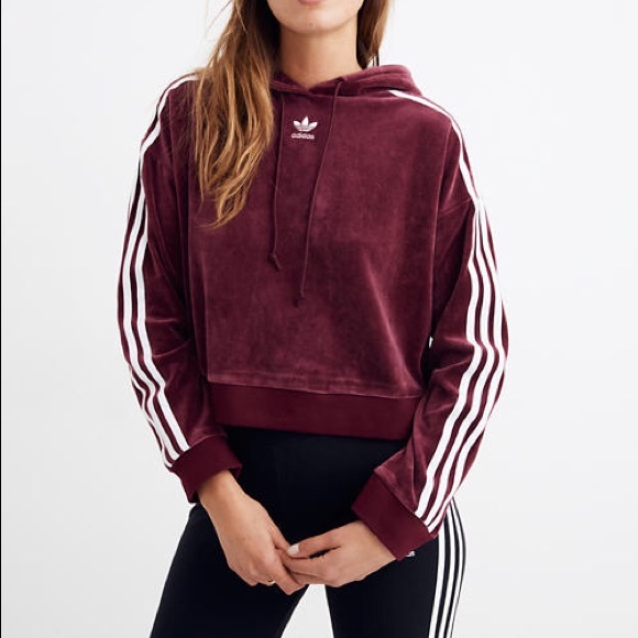 adidas velour hoodie women's